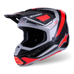  КАСКА ALPINESTARS S-M7 Rise Black/Silver/ Red