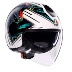 КАСКА AGV ETERES GHEPARD MATT WHITE/BLACK/GREEN 