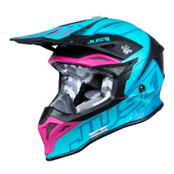 КАСКА JUST1 J-39 Thruster Petrol Blue/Fuxia Black