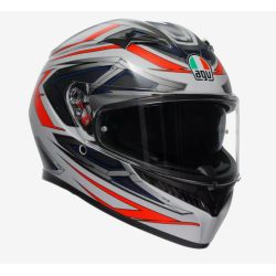 Каска AGV K3 E2206 - SPACE MATT WHITE/RED FLUO