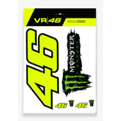  КОМПЛЕКТ ГОЛЕМИ СТИКЕРИ VR46 Monster Energy