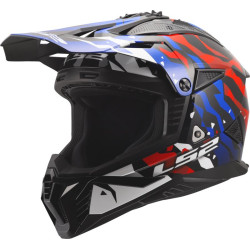 КАСКА LS2 FAST II GROTESK WHITE BLUE RED