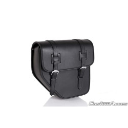 CUSTOM ACCES LEFT SIDE BAG MOD. IBIZA BLACK - COD. AP0007N - It has two closures with buckle. Dimensions (HxW):