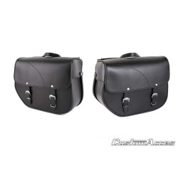 CUSTOM ACCES PAIR OF SIDE BAGS MOD. SAINT LOUIS BLACK - COD. APS001N - Features two closures. Dimensions: 340x415x175mm.